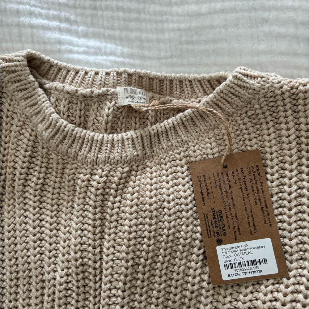 The Simple Folk The Chunky Sweater in Oatmeal - Picture 3 of 4